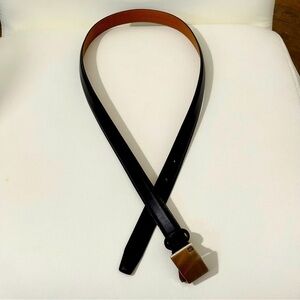 Ralph Lauren black leather silver buckle belt size Medium